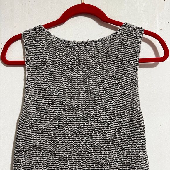CAbi Black White Textured Knit Tank Top Sleeveless – Size Medium - Picture 5 of 6